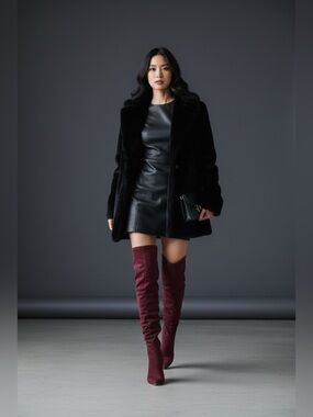 Burgundy Over-the-Knee Boots
